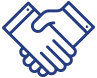Two people shaking hands giving each other COVID Icon